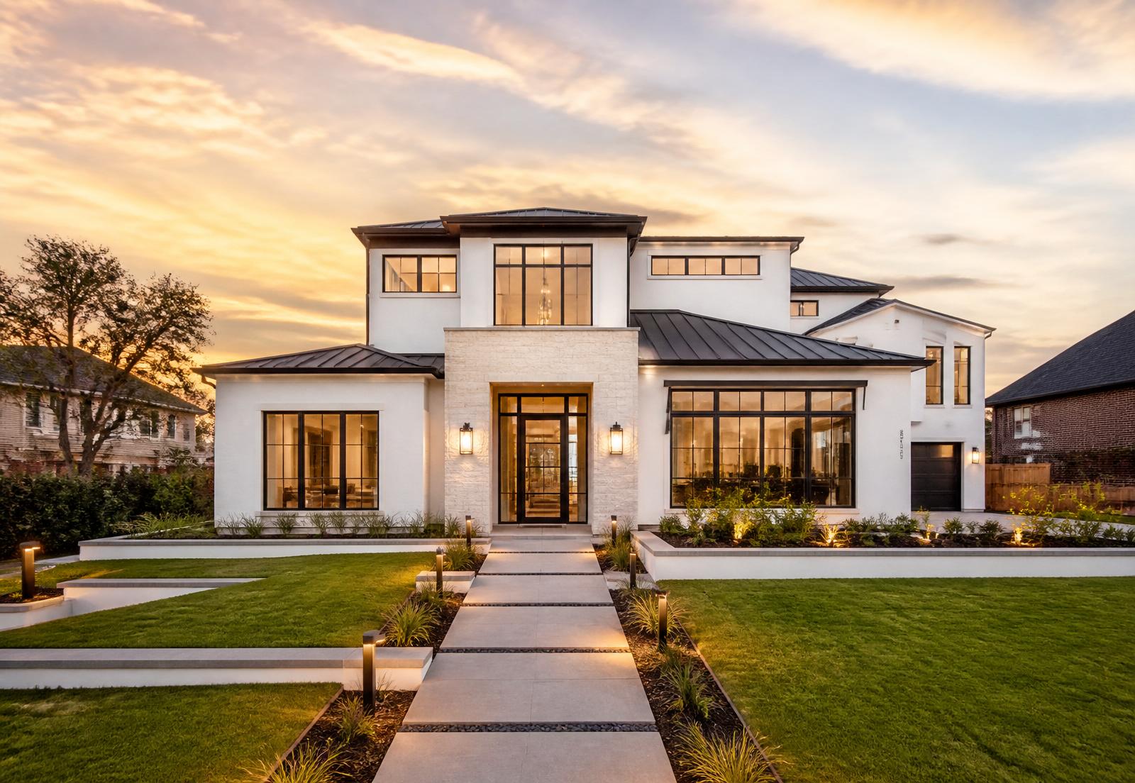 Suburban home at golden hour where a buyer can submit a no-obligation soft offer
